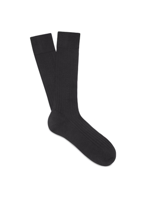 Zegna Cotton Rib-Knit Socks
