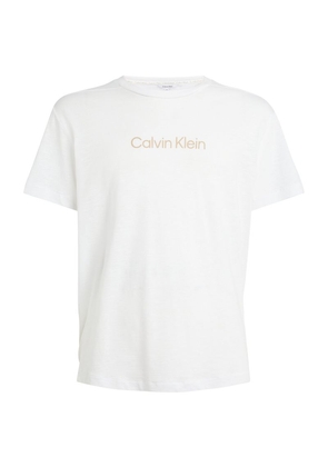 Calvin Klein Linen-Mix Logo T-Shirt