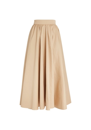 Patou Cotton Pleated Maxi Skirt