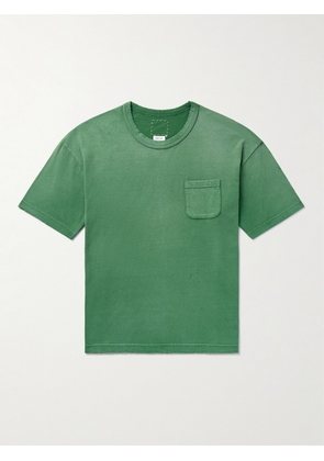 Visvim - Jumbo Distressed Garment-Dyed Cotton-Jersey T-Shirt - Men - Green - 1