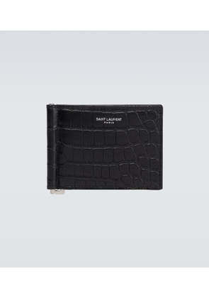 Saint Laurent Croc-effect leather wallet
