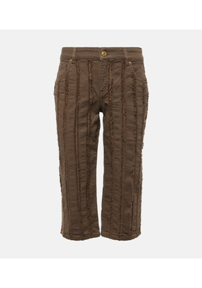 Blumarine Low-rise cotton-blend cropped pants