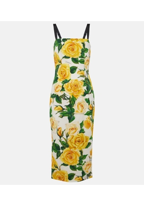 Dolce&Gabbana Floral silk-blend charmeuse midi dress