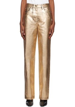 Ferragamo Gold Coated Jeans