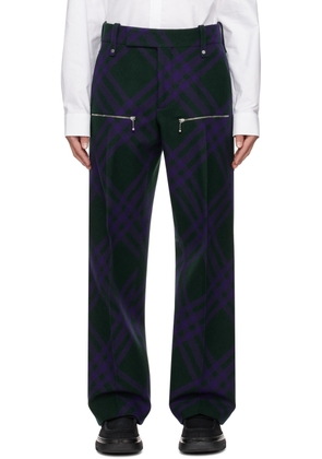 Burberry Green & Purple Check Trousers