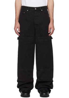 Off-White Black Garment-Dyed Trousers