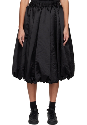 Black Comme des Garçons Black Gathered Midi Skirt
