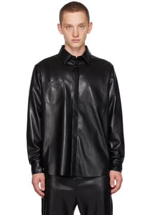 Nanushka Black Declan Vegan Leather Shirt