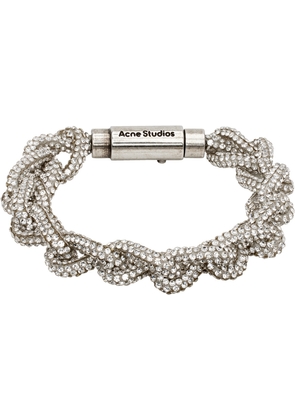 Acne Studios Silver Crystal Cord Bracelet