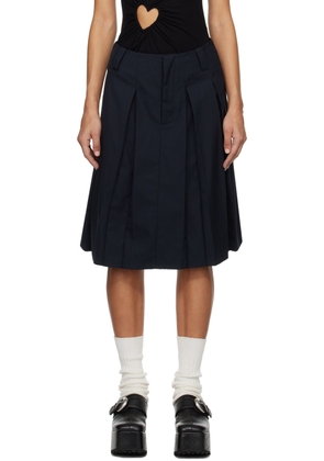 AMBUSH Navy Pleated Midi Skirt
