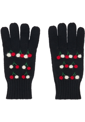 Bode Black Poppy Gloves