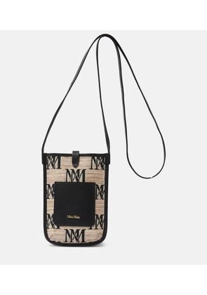 Max Mara Phony leather-trimmed canvas phone pouch