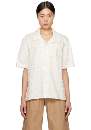 COMMAS Off-White Embroidered Currents Shirt