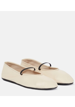 The Row Elastic leather ballet flats