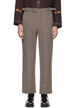 Bode Brown Marston Check Trousers