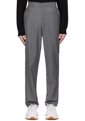Helmut Lang Gray Striped Trousers