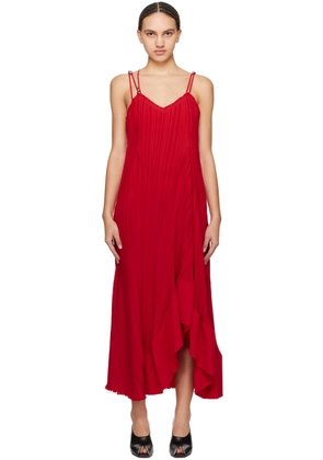 Lanvin Red Pleated Maxi Dress