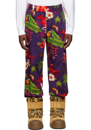 Moncler Genius 8 Moncler Palm Angels Purple Floral Print Trousers
