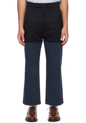 Thom Browne Black & Navy Paneled Trousers