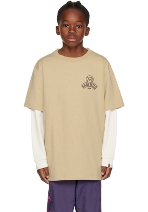 BAPE Kids Beige Baby Milo Long Sleeve T-Shirt