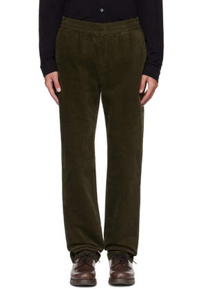Sunspel Khaki Relaxed-Fit Trousers