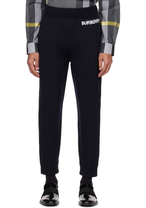 Burberry Navy Jacquard Trousers