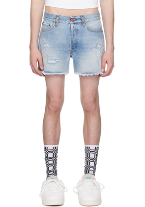 Members of the Rage Blue Distressed Denim Shorts