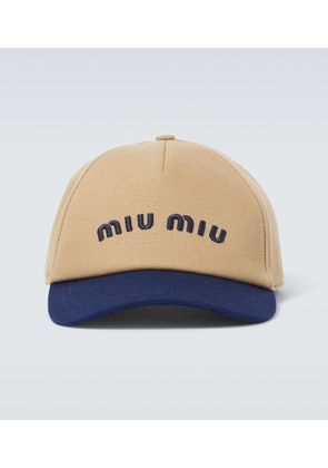 Miu Miu Logo cotton corduroy baseball cap