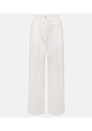 Toteme High-rise cotton twill wide-leg pants