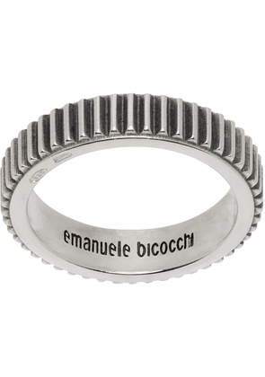 Emanuele Bicocchi Silver Striped Band Ring