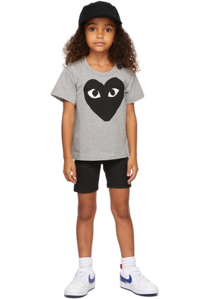 COMME des GARÇONS PLAY Kids Grey & Black Big Heart T-Shirt