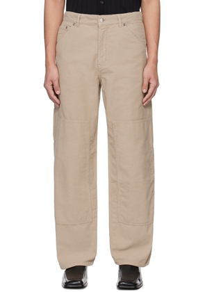 Filippa K Taupe Relaxed-Fit Trousers
