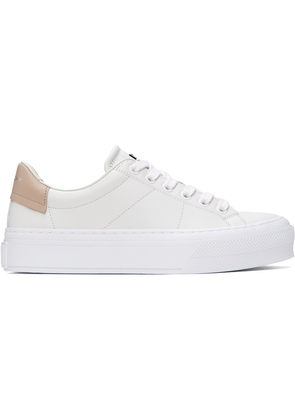 Givenchy White & Beige City Sport Sneakers