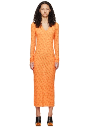 Jade Cropper Orange Printed Midi Dress