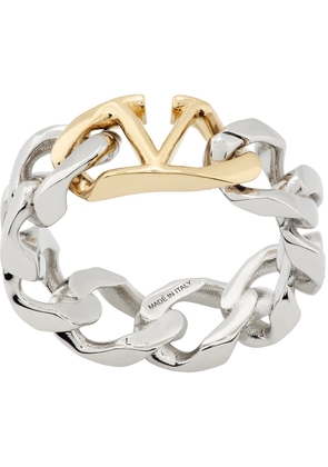 Valentino Garavani Silver VLogo Chain Ring