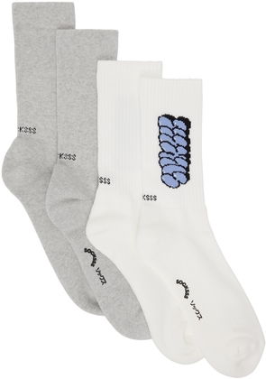 SOCKSSS Two-Pack Gray & White Socks