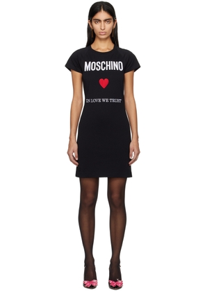 Moschino Black 'In Love We Trust' Minidress