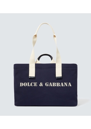 Dolce&Gabbana Logo leather-trimmed tote bag