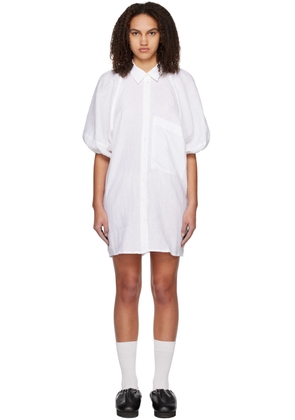 Deiji Studios White 'The Raglan Pocket Dress' Minidress