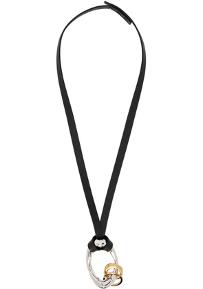 Jil Sander Black Leather Necklace