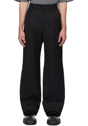 We11done Black Roll-Up Trousers