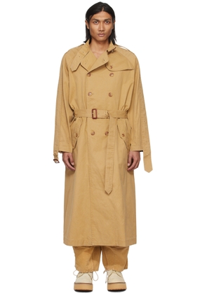 R13 Tan Deconstructed Trench Coat