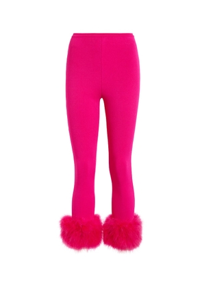 Magda Butrym High-rise faux fur-trimmed leggings