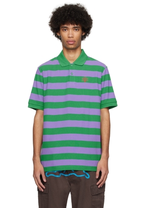 ICECREAM Green & Purple Striped Polo