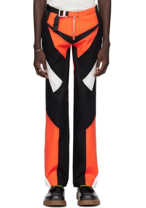 Dion Lee Black & Red Moto Panel Trousers