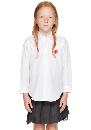 COMME des GARÇONS PLAY Kids White Heart Patch Shirt