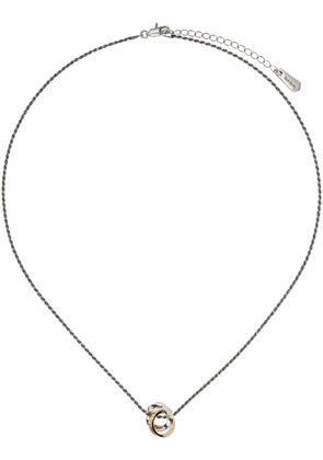 Paul Smith Gunmetal Double Ring Necklace