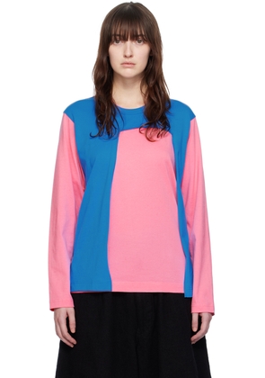 Comme des Garçons Shirt Pink & Blue Layered Long Sleeve T-Shirt