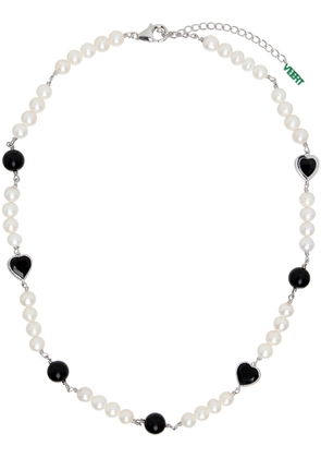 VEERT SSENSE Exclusive White Gold Heart Pearl Necklace