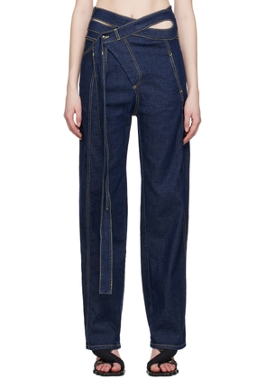 Ottolinger SSENSE Exclusive Blue Wrap Jeans